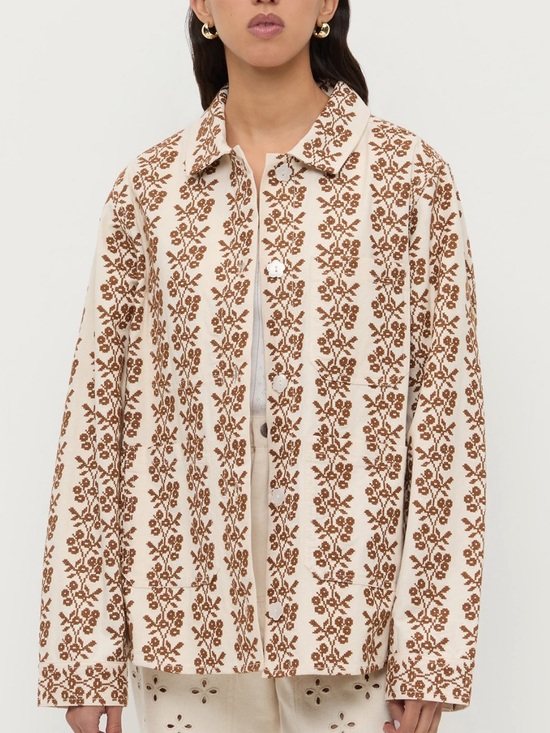 Loeffler Randall Jackets & Blazers - Loeffler Randall Kennedy Embroidered Jacket Cream